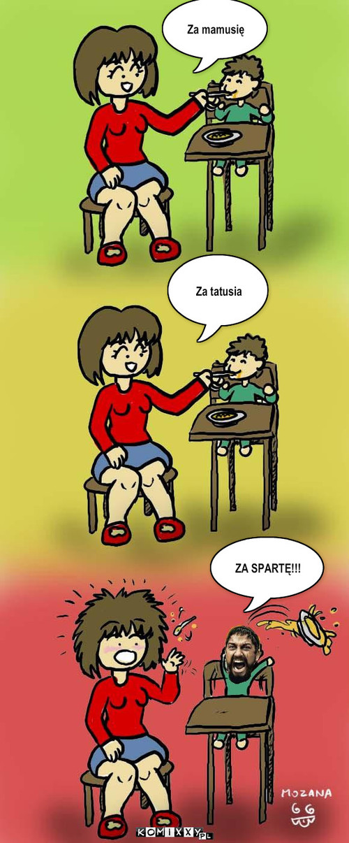 Karmienie – Za mamusię Za tatusia ZA SPARTĘ!!! 