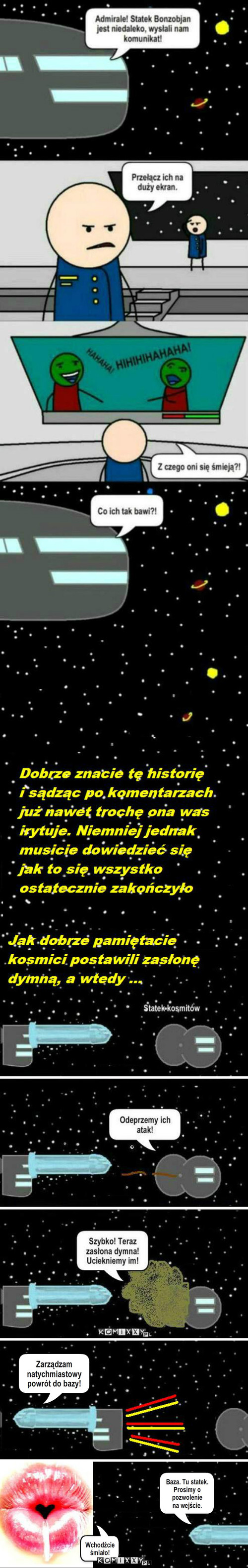 Statek kosmiczny 6 - the end – Zarządzam natychmiastowy powrót do bazy! Wchodźcie śmiało! Baza. Tu statek.
Prosimy o pozwolenie 
na wejście. 