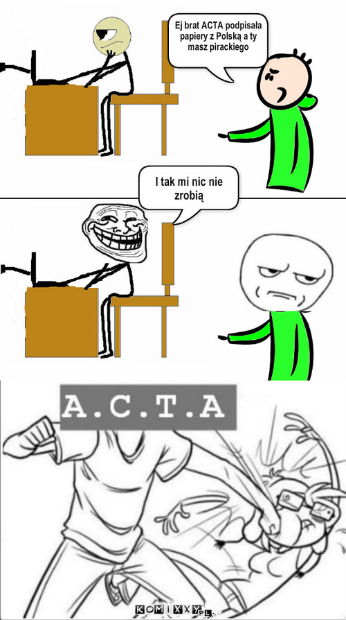 ACTA – Ej brat ACTA podpisała papiery z Polską a ty masz pirackiego Windows'a I tak mi nic nie zrobią 