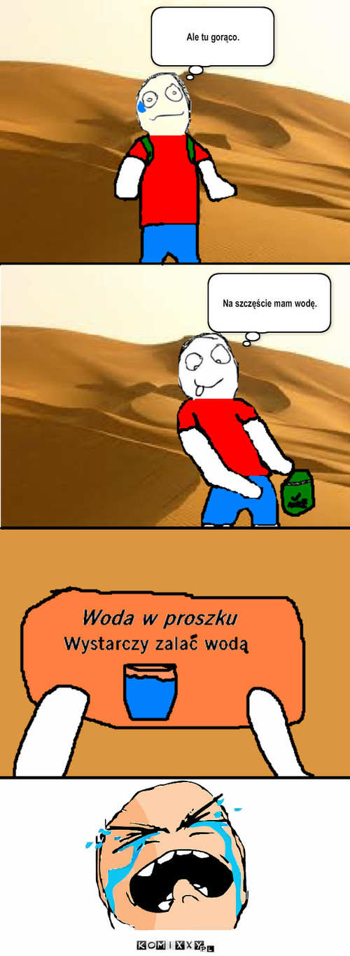 Sahara – Na szczęście mam wodę. Ale tu gorąco. 