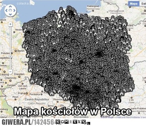 Mapa kościołów –  