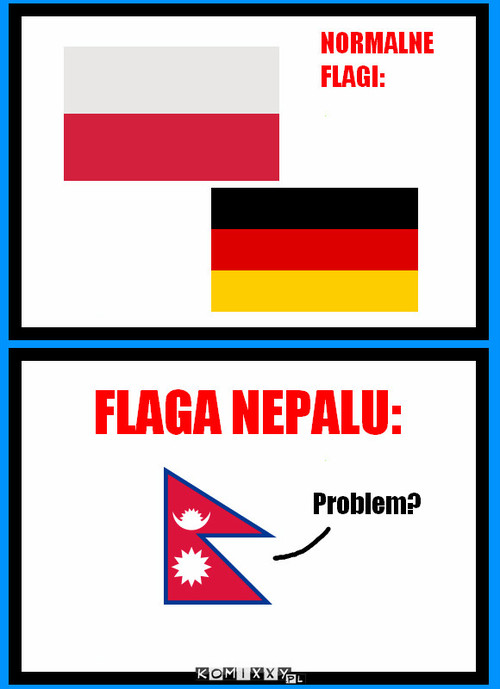 Normalne flagi vs Flaga Nepalu –  