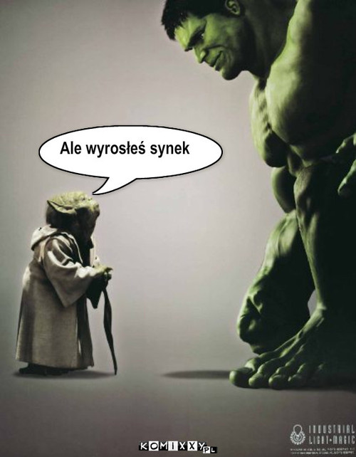 yoda i hulk – Ale wyrosłeś synek 