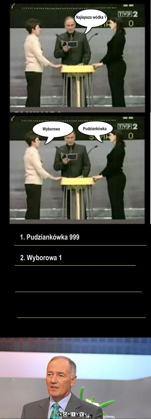 Yhy – Najlepsza wódka ? Wyborowa Pudziankówka 1. Pudziankówka 999 2. Wyborowa 1 