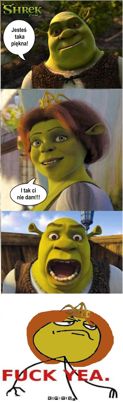 Shrek i Fiona – Jesteś
 taka
 piękna! I tak ci 
nie dam!!! 