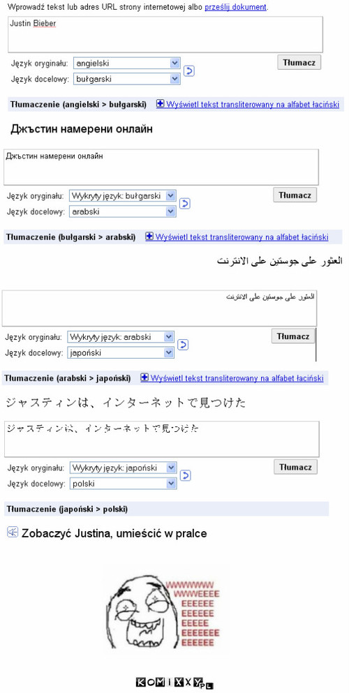 Jus**n w transalatorze. –  