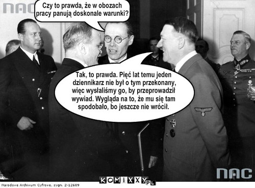 Tak, to prawda. Pięć lat temu jeden  ... – Tak, to prawda. Pięć lat temu jeden
 dziennikarz nie był o tym przekonany, 
więc wysłaliśmy go, by przeprowadził 
wywiad. Wygląda na to, że mu się tam 
spodobało, bo jeszcze nie wrócił. Czy to prawda, że w obozach 
pracy panują doskonale warunki? 