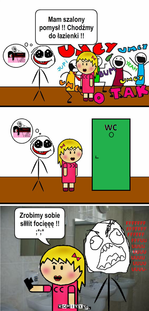 Sex w toalecie – Mam szalony pomysł !! Chodźmy do łazienki !! Zrobimy sobie słłłit focięęę !! ;*;* 