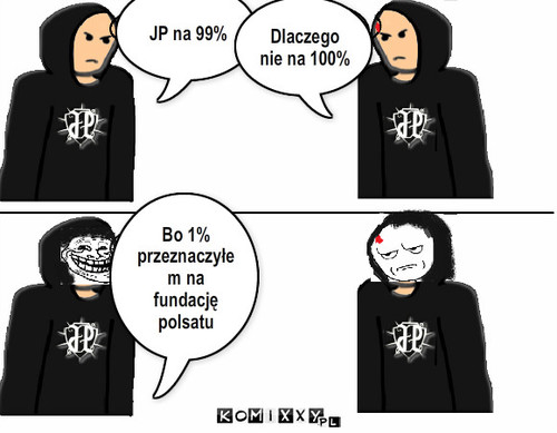 Dlaczego nie 100% – JP na 99% Dlaczego nie na 100% Bo 1% przeznaczyłem na fundację polsatu 