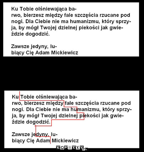 list z przesłaniem –  