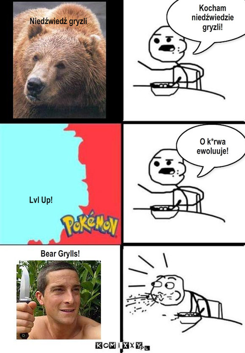 Gryzli-Lvl Up – Kocham niedźwiedzie gryzli! Lvl Up! Niedźwiedź gryzli Bear Grylls! O k*rwa ewoluuje! 