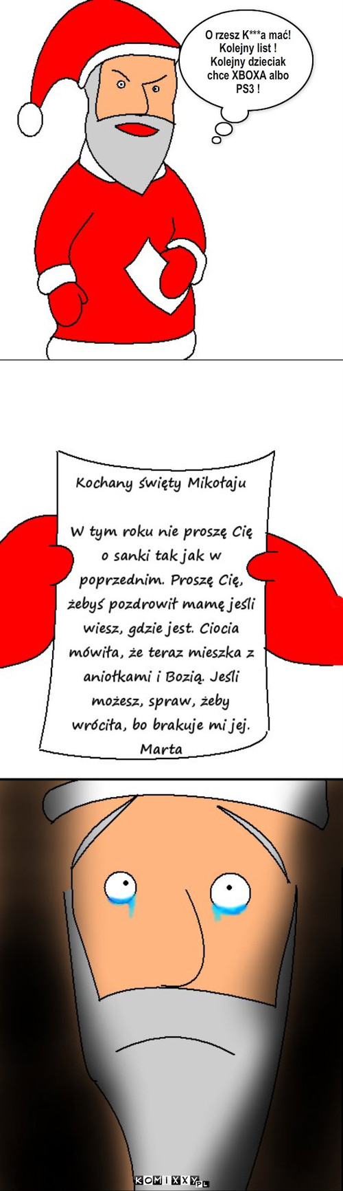 Gwiazdkowe marzenie – O rzesz K***a mać! Kolejny list ! Kolejny dzieciak chce XBOXA albo PS3 ! 