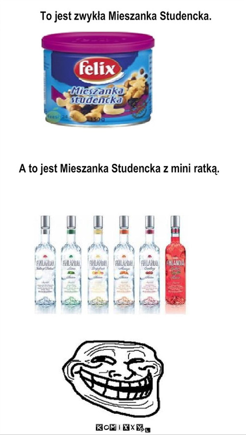 Mieszanka Studencka – To jest zwykła Mieszanka Studencka. A to jest Mieszanka Studencka z mini ratką. 