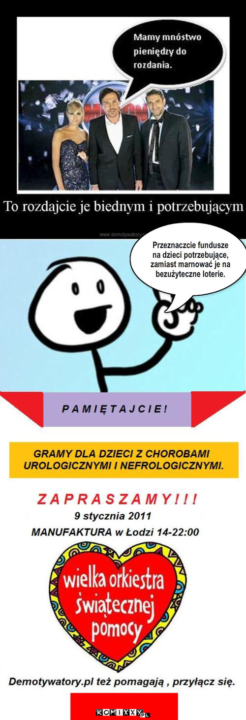 WOŚP – Przeznaczcie fundusze na dzieci potrzebujące, zamiast marnować je na bezużyteczne loterie. 