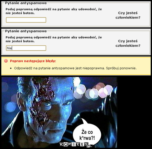 Pytanie antyspamowe. – Że co k*rwa?! 