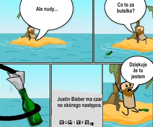 Następca  – Ale nudy... Co to za butelka? Justin Bieber ma czar
no skórego następce. Dziękuje że tu jestem 