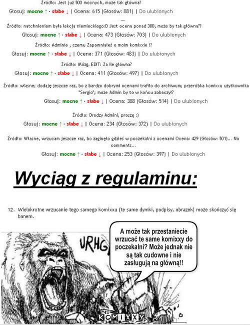 "A może by tak główna wkońcu?" - NIE! – A może tak przestaniecie wrzucać te same komixxy do poczekalni? Może jednak nie są tak cudowne i nie zasługują na główną!! 