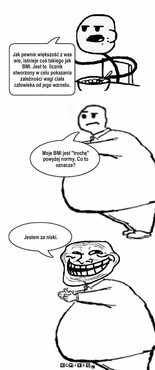 BMI – Jak pewnie większość z was wie, istnieje coś takiego jak BMI. Jest to  licznik stworzony w celu pokazania zależności wagi ciała człowieka od jego wzrostu. Moje BMI jest 