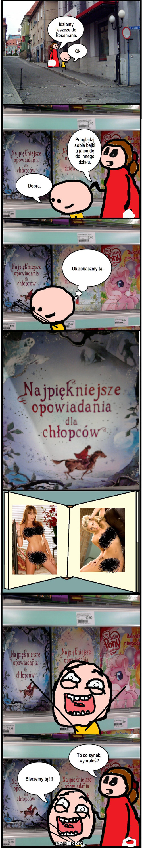 Rossman – Idziemy jeszcze do Rossmana. Ok Pooglądaj sobie bajki a ja pójdę do innego działu. Dobra. Ok zobaczmy tą. Bierzemy tą !!! To co synek,  wybrałeś? 