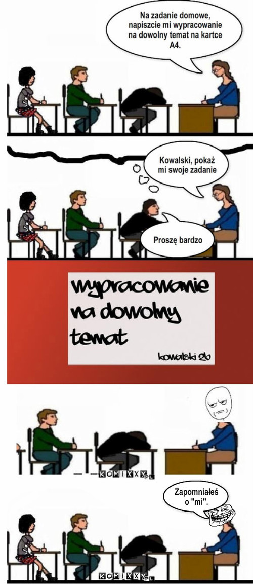 Zadanie domowe (przeróbka) – Zapomniałeś o 