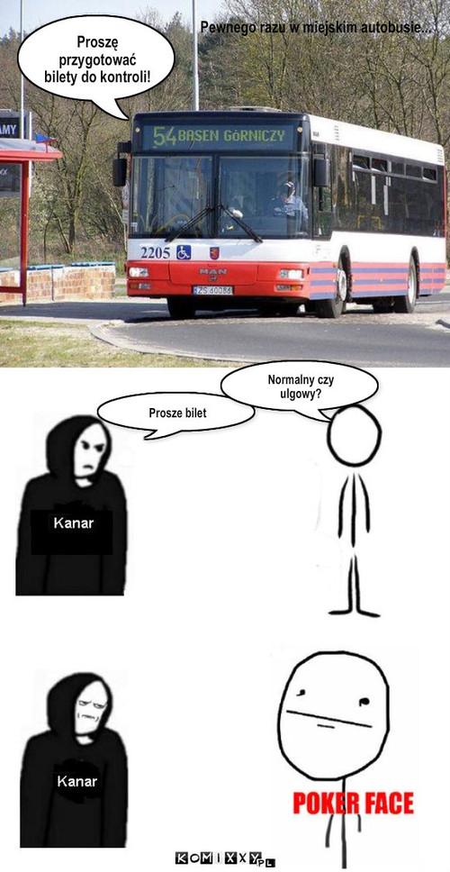 Kanar w autobusie –  