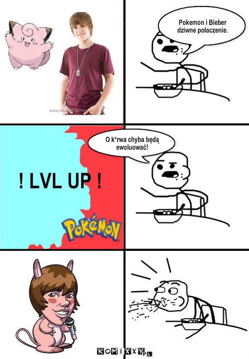 Bieber LVL UP! – ! LVL UP ! Pokemon i Bieber dziwne połaczenie. O k*rwa chyba będą ewoluować! 