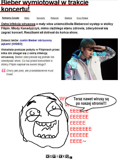 Bieber  – Teraz nawet wirusy są po naszej stronie!!! 