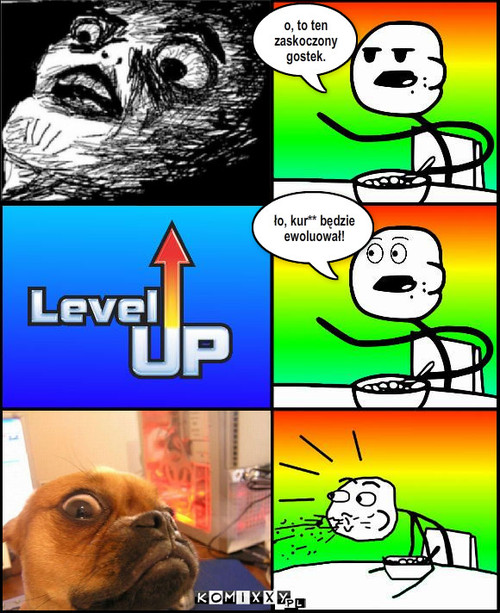 Level up – o, to ten zaskoczony gostek. ło, kur** będzie ewoluował! 