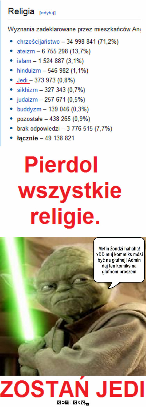 Gufno – Metin żondzi hahaha! xDD muj kommiks mósi być na głufnej! Admin daj ten komiks na glufnom proszem 