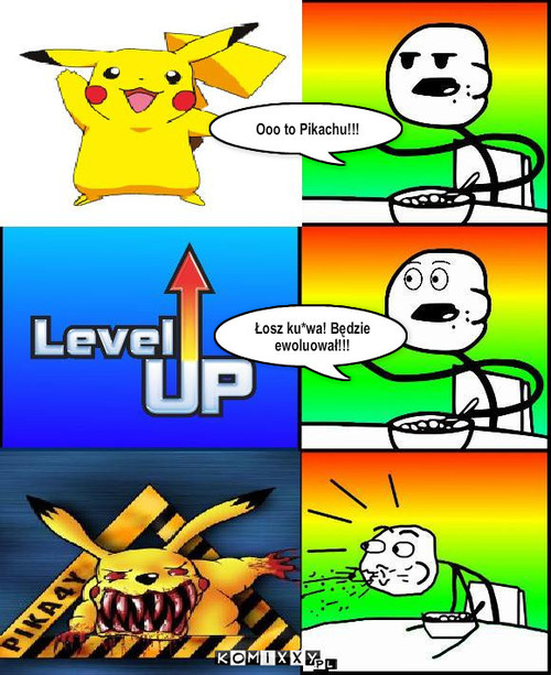 Lvl-up Pikachu. – Ooo to Pikachu!!! Łosz ku*wa! Będzie ewoluował!!! 