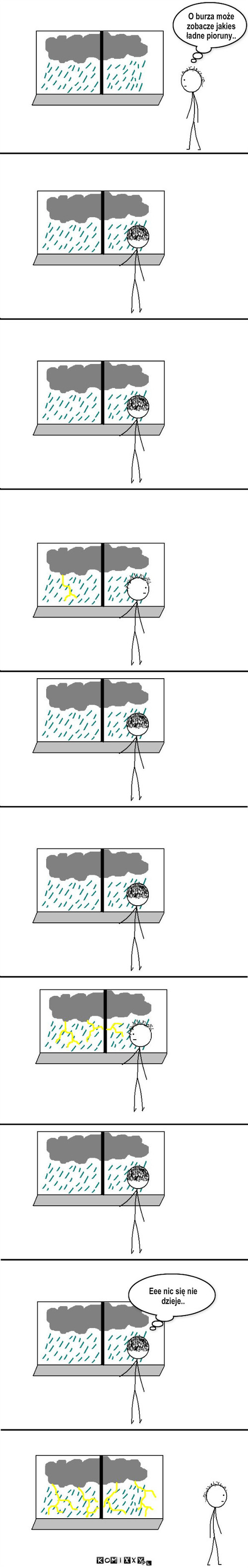 Burza – O burza może zobacze jakies ładne pioruny.. Eee nic się nie dzieje.. 