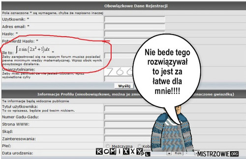 Rejestracja – Nie bede tego rozwiązywał to jest za łatwe dla mnie!!!! 