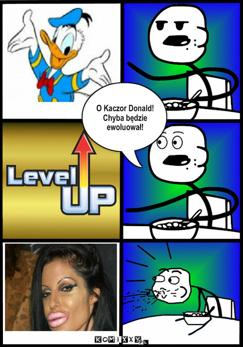 Level up - kaczor donald – O Kaczor Donald! Chyba będzie ewoluował! 