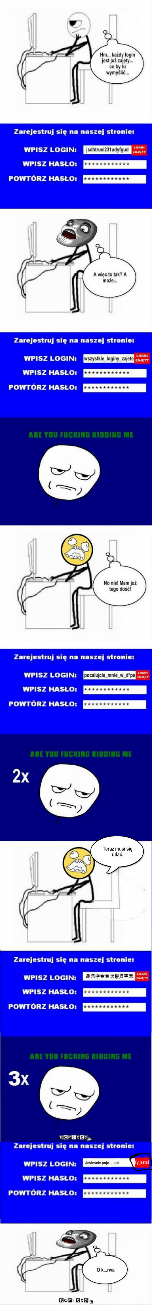 Odpowiedź logina – Teraz musi się udać. 