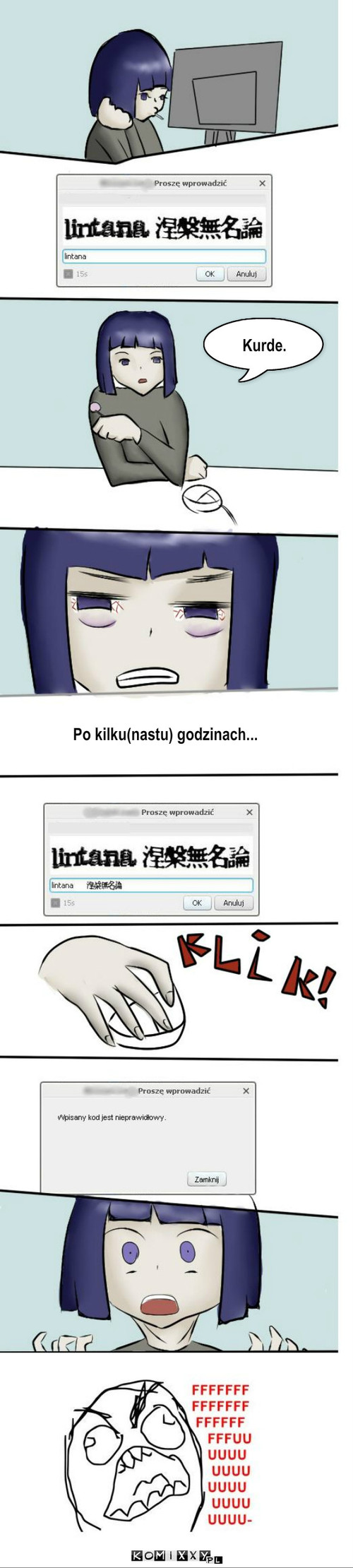 Kod Captcha  – Kurde. Po kilku(nastu) godzinach... 