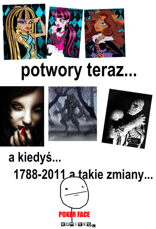 Monster high – potwory . potwory teraz... a kiedyś... 1788-2011 a takie zmiany... 