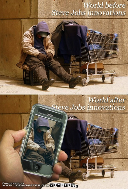 Świat przed i po wynalazkach Jobsa. –  