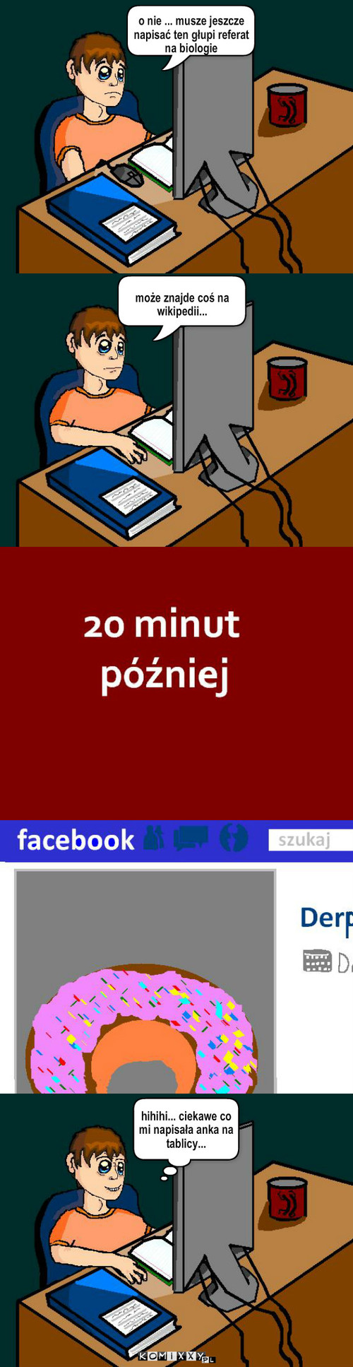 Referat – o nie ... musze jeszcze napisać ten głupi referat na biologie może znajde coś na wikipedii... hihihi... ciekawe co mi napisała anka na tablicy... 