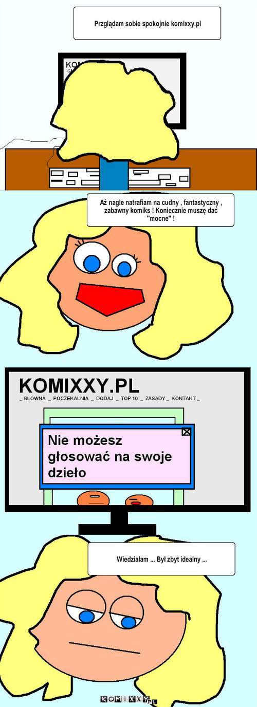 Komiks – Przglądam sobie spokojnie komixxy.pl Aż nagle natrafiam na cudny , fantastyczny , zabawny komiks ! Koniecznie muszę dać 