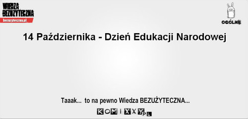 Święto – Taaak...  to na pewno Wiedza BEZUŻYTECZNA... 