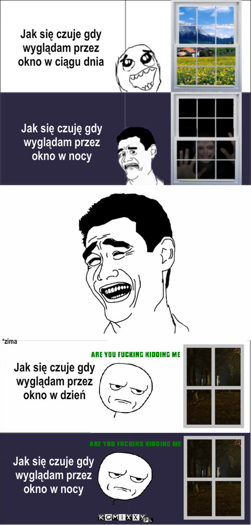 Jak się czuję gdy...2 – Jak się czuje gdy wyglądam przez okno w ciągu dnia Jak się czuję gdy wyglądam przez okno w nocy *zima Jak się czuje gdy wyglądam przez okno w dzień Jak się czuje gdy wyglądam przez okno w nocy 