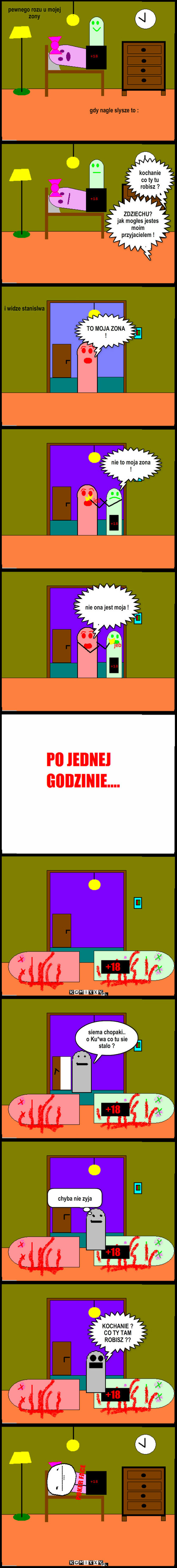 Co jedem mąż to nie trzech  – siema chopaki.. o Ku*wa co tu sie stalo ? chyba nie zyja KOCHANIE ? CO TY TAM ROBISZ ?? nie ona jest moja ! 