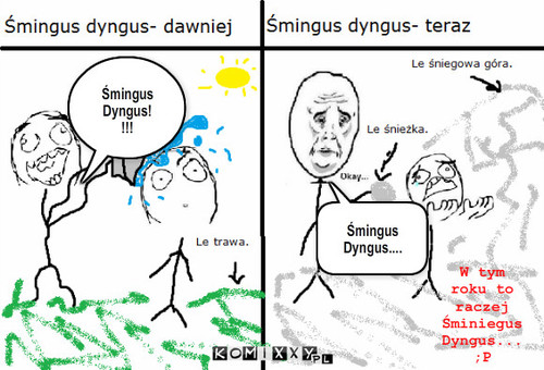 Śmingus Dyngus dawniej i dzisiaj – Śmingus Dyngus!!!! Śmingus Dyngus.... W tym roku to raczej Śminiegus Dyngus... ;P 