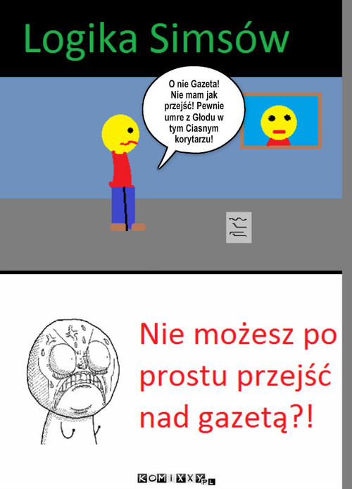 Logika Simsów – O nie Gazeta! Nie mam jak przejść! Pewnie umre z Głodu w tym Ciasnym korytarzu! 