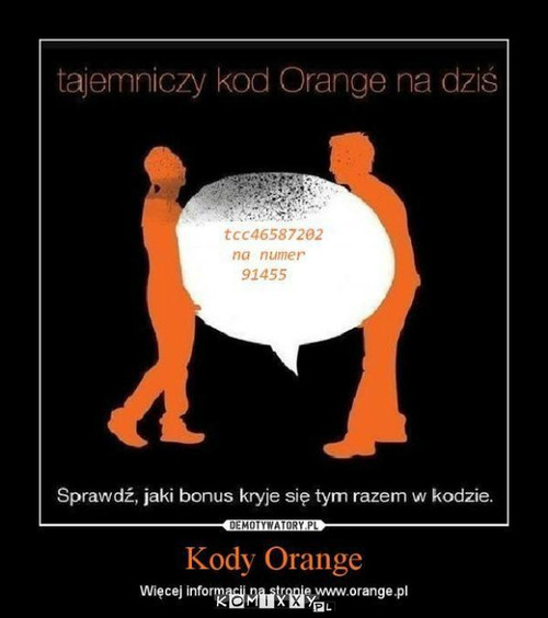 Tajemniczość kodu orange na dziś –  