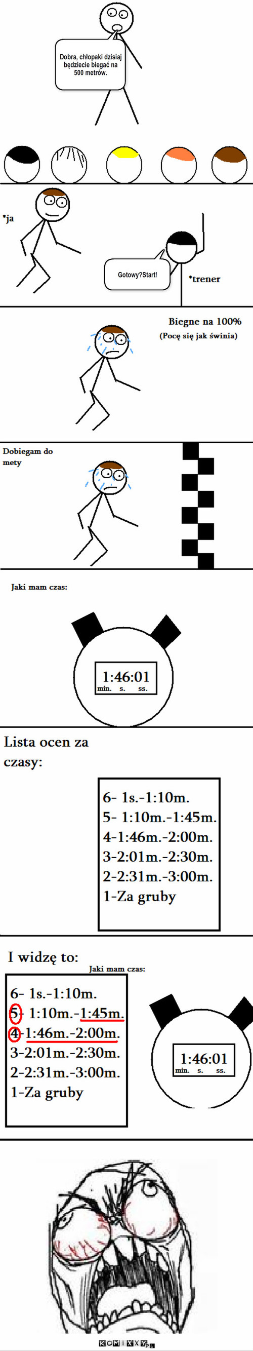 Moje szczęście – Dobra, chłopaki dzisiaj będziecie biegać na 500 metrów. Gotowy?Start! 