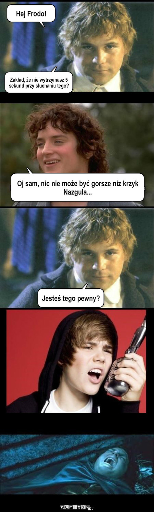 Krzyk Nazgula – Hej Frodo! Zakład, że nie wytrzymasz 5 sekund przy słuchaniu tego? Oj sam, nic nie może być gorsze niz krzyk Nazgula... Jesteś tego pewny? 