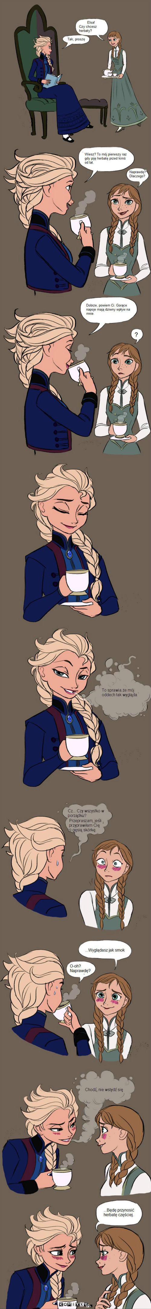 Elsa i dziwny wpływ herbaty. –  
