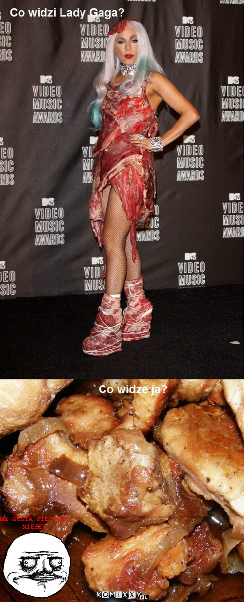 Lady Gaga i sukienka z mięsa – ME GUSTA PIECZONE MIĘSKO 