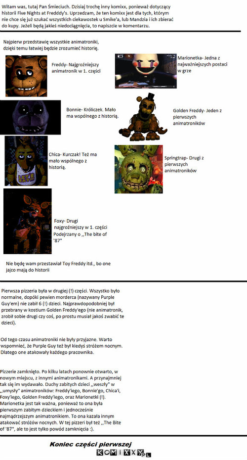 Historia Five nights at Freddy's #1 –  